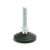 GN344 - Levelling feet, Foot plastic / Threaded stud steel, Type BG, with nut, with rubber underlay