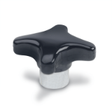GN 6335.1 - Star knobs with steel bush, type E, with threaded blind bore