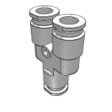ED39EU - Precision type - all stainless steel quick connector - equal diameter · Y-shaped tee connector