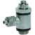 Bidirectional flow control valves, air restriction at both ends (»B«), quick-lock screw fitting