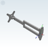 NHD51_52 - Monitor bracket without keyboard, single monitor wall mounted mounting shaft connection, ordinary type, double arm